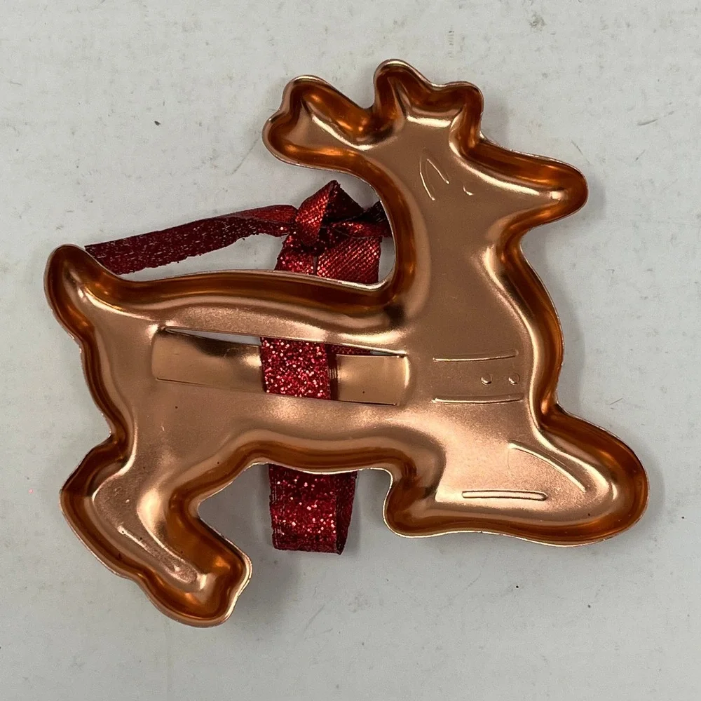 Vintage Copper Cookie Cutter Set Holiday Christmas Shapes 10pc Tree Star